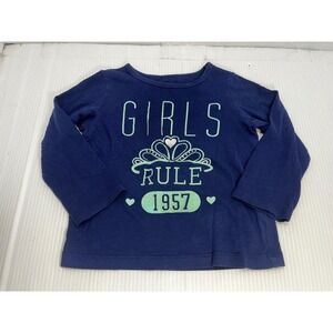 Girls‎ Rule 1957 Carters Navy Blue Long Sleeve Shirt Kids Size 2T